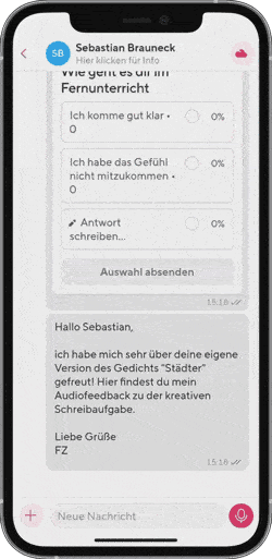 Aufzeichnung von Audiofeedback mit Sprachnachrichten in der Sdui-App