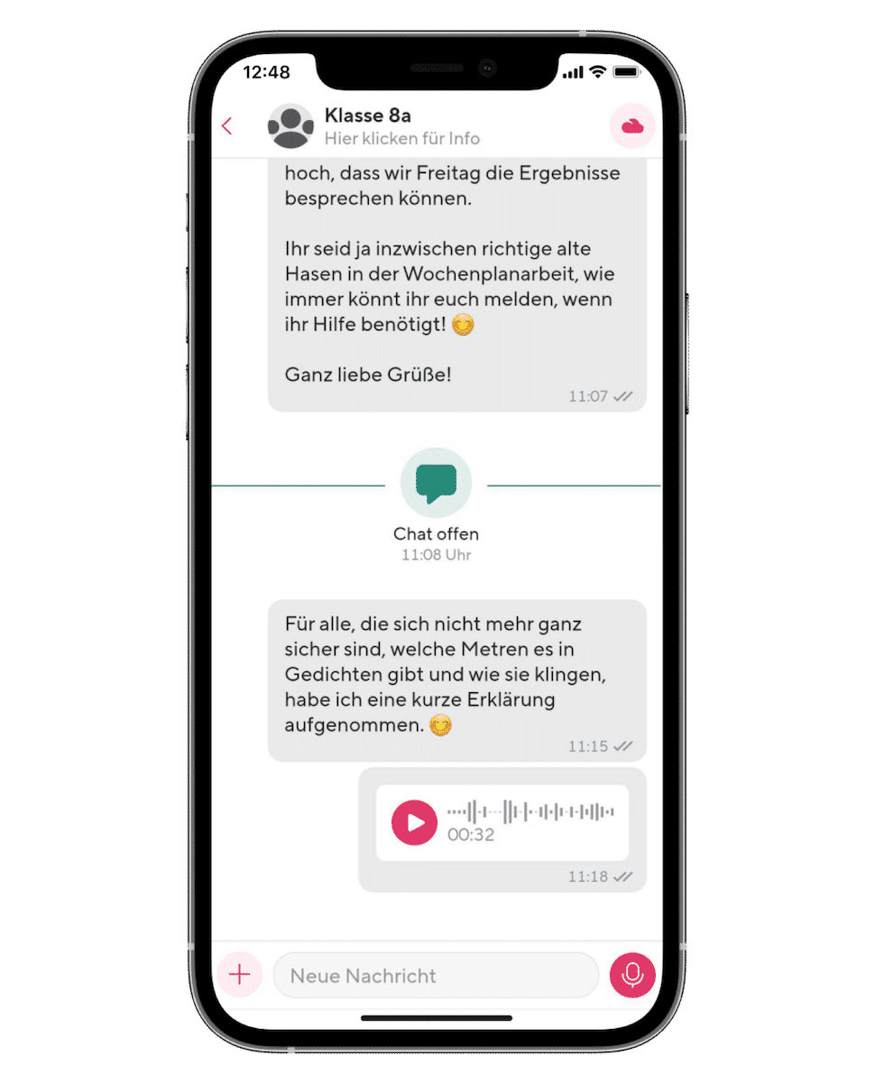 Aufzeichnung von Audiofeedback mit Sprachnachrichten in der Sdui App