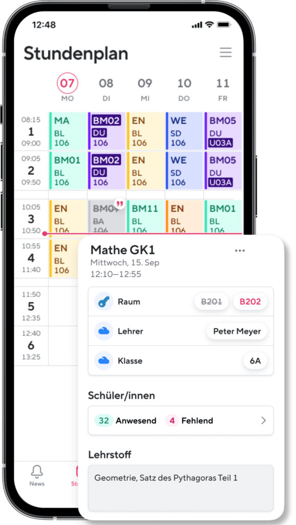 Sdui - digitaler Stundenplan auf dem Smartphone
