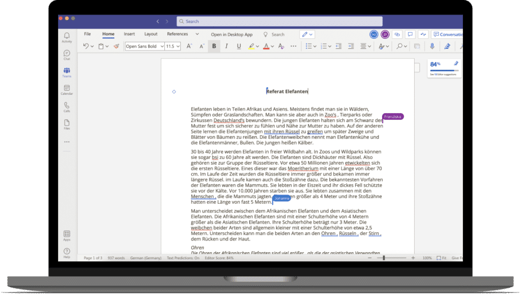 Sdui & Microsoft Teams - Dokumente kollaborativ online bearbeiten