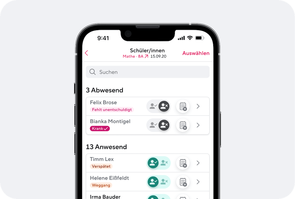 Digitales Klassenbuch von Sdui - Einfache Krankmeldungen & Anwesenheitskontrolle am Smartphone