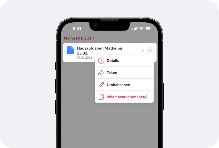 Unterrichtsapp Sdui - Handy Screen mit Cloud