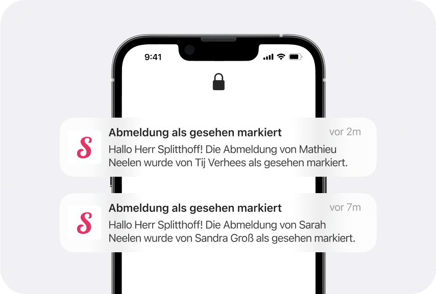 Abmeldungen in der Schule als gesehen markiert